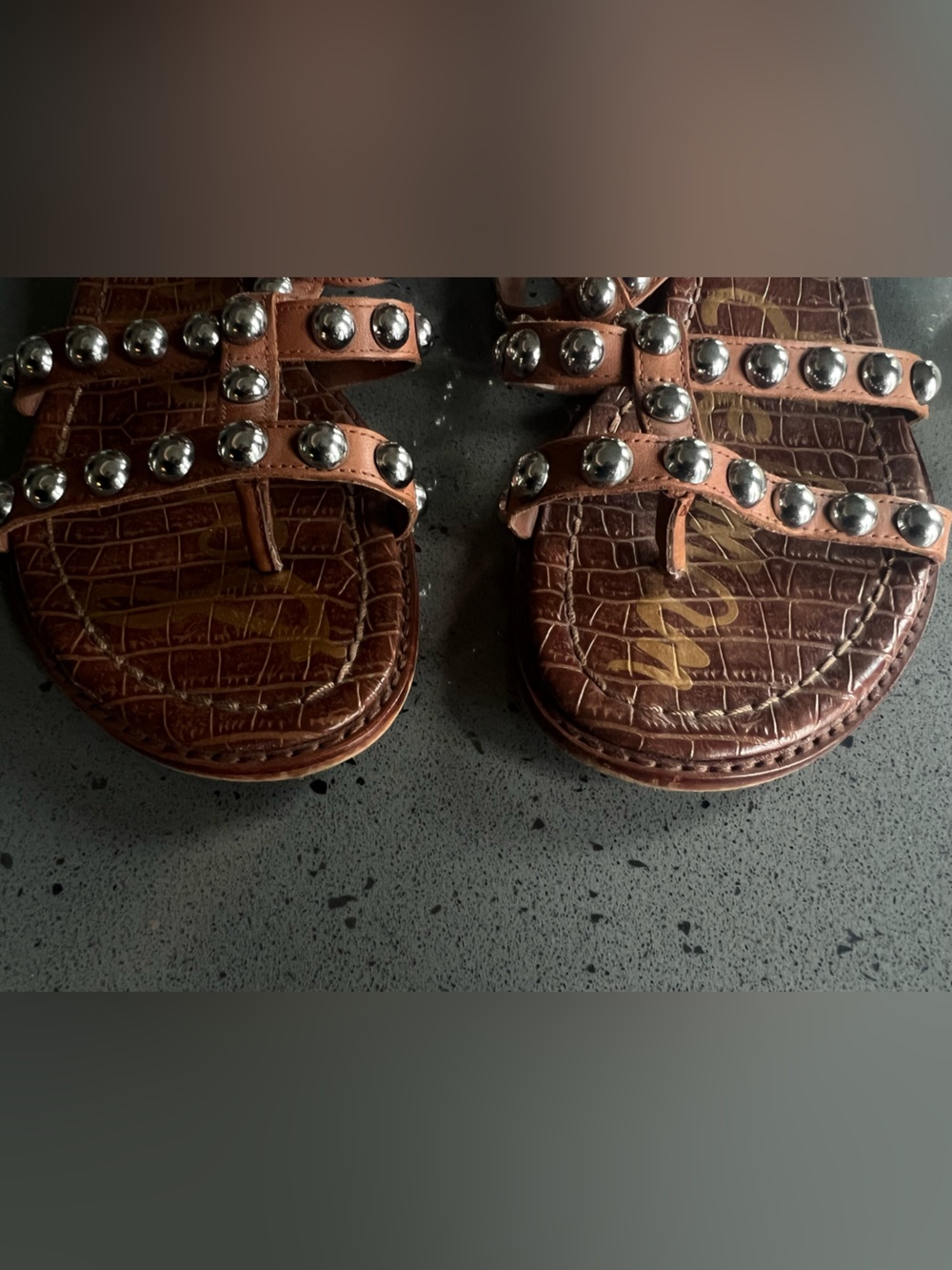Sam Edelman Eavan Brown Studded Gladiator Sandals Sz 9 - Picture 4 of 6